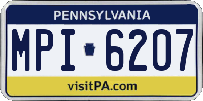 PA license plate MPI6207