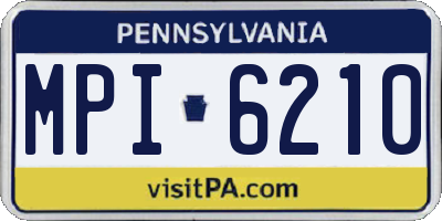 PA license plate MPI6210