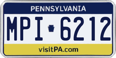 PA license plate MPI6212