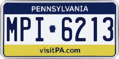 PA license plate MPI6213