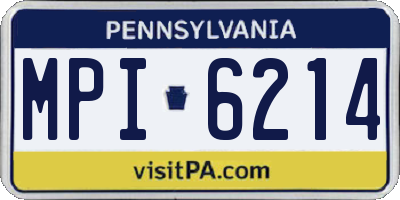 PA license plate MPI6214