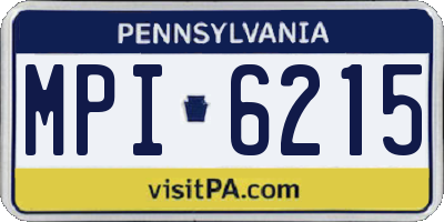 PA license plate MPI6215