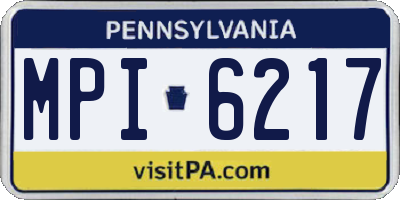PA license plate MPI6217