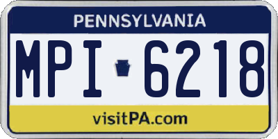 PA license plate MPI6218