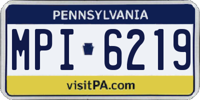 PA license plate MPI6219