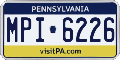 PA license plate MPI6226