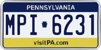PA license plate MPI6231