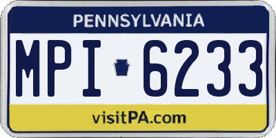 PA license plate MPI6233