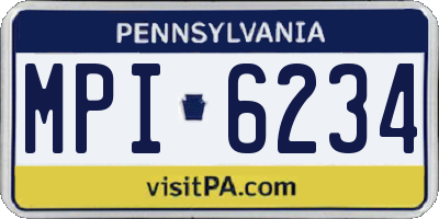 PA license plate MPI6234