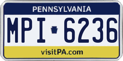 PA license plate MPI6236