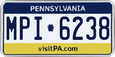 PA license plate MPI6238