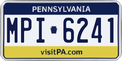 PA license plate MPI6241