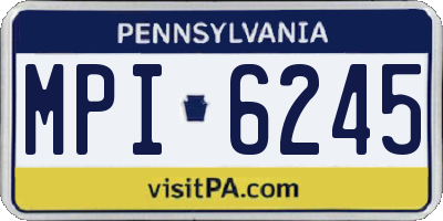 PA license plate MPI6245