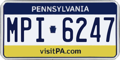 PA license plate MPI6247