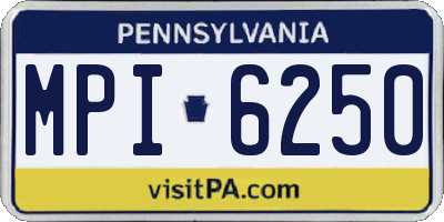 PA license plate MPI6250