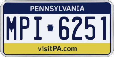 PA license plate MPI6251