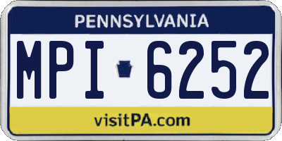 PA license plate MPI6252
