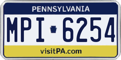 PA license plate MPI6254