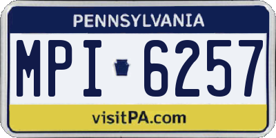PA license plate MPI6257