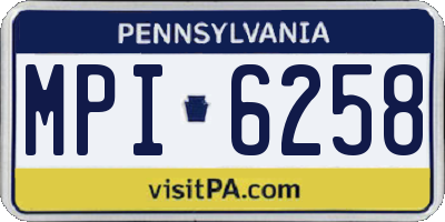 PA license plate MPI6258