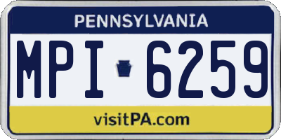 PA license plate MPI6259