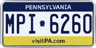 PA license plate MPI6260