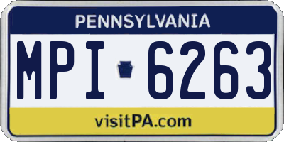 PA license plate MPI6263