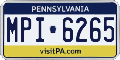 PA license plate MPI6265