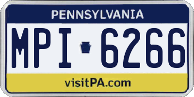 PA license plate MPI6266