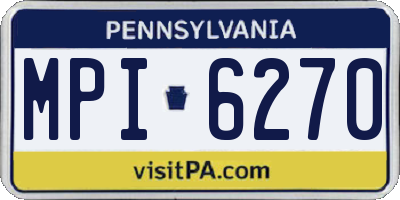 PA license plate MPI6270