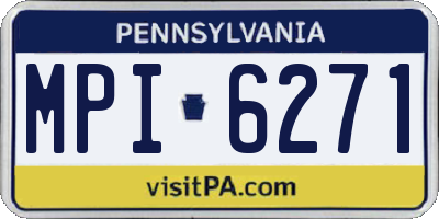 PA license plate MPI6271