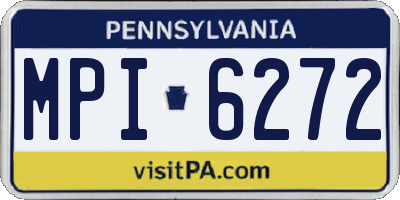 PA license plate MPI6272