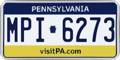 PA license plate MPI6273