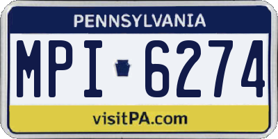 PA license plate MPI6274