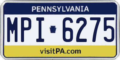 PA license plate MPI6275