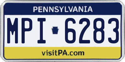 PA license plate MPI6283
