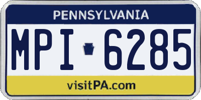 PA license plate MPI6285