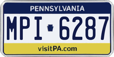 PA license plate MPI6287