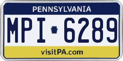 PA license plate MPI6289