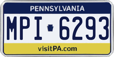 PA license plate MPI6293