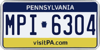 PA license plate MPI6304