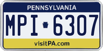 PA license plate MPI6307