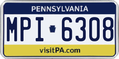 PA license plate MPI6308
