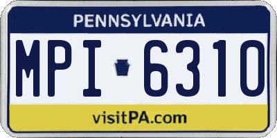 PA license plate MPI6310
