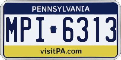 PA license plate MPI6313
