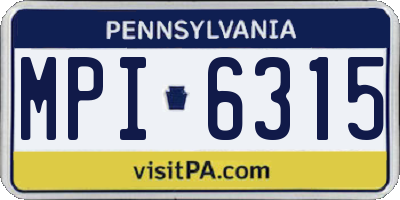 PA license plate MPI6315