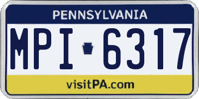 PA license plate MPI6317