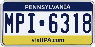 PA license plate MPI6318