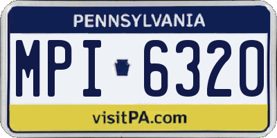 PA license plate MPI6320