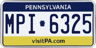 PA license plate MPI6325